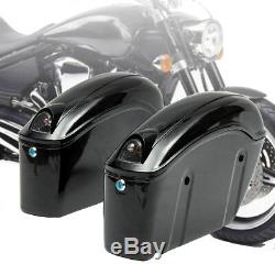 1 Pair Motorcycle Side Pannier Luggage Tank Hard Case Saddle Bags Cruiser