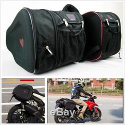 2X Oxford Cloth Motorcycle ATV Saddle Bags Luggage Helmet Tank Bags withRain Cover