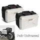 2x Silver White Saddle Bag Motorcycle Side Case Luggage Tank Box Touring Topcase