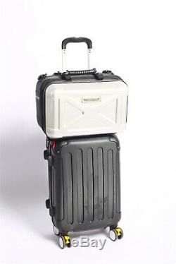2X Silver White Saddle Bag Motorcycle Side Case Luggage Tank Box Touring Topcase