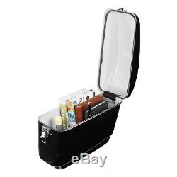 2x Gloss Black Motorcycle Side Box Luggage Tank Hard Case Saddle Bag Cruiser