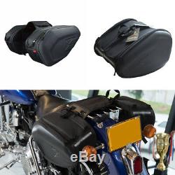 2x Motorcycle Saddle Bags Luggage Waterproof Helmet Tank Bags 36-58L with Cover