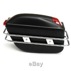 2x Motorcycle Side Boxs Pannier Luggage Tank Hard Case Saddle Bag Rack Cruiser