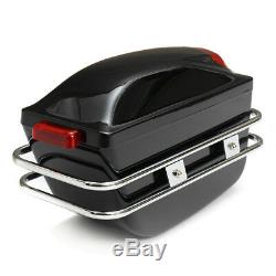 2x Universal Motorcycle Side Boxes Luggage Tank Hard Case Saddle Bags Cruiser