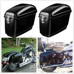 30L Motorcycle Side Box Luggage Tank Hard Case Saddle Bag Panniers Glossy Black