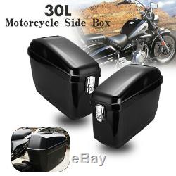 30L Motorcycle Side Box, Pannier Luggage Tank Hard Case Saddle Bag Black