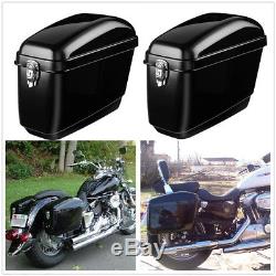 30L Motorcycle Side Box Pannier Luggage Tank Hard Case Saddle Bag Cruiser Black