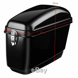 30L Motorcycle Side Box Pannier Luggage Tank Hard Case Saddle Bag Cruiser Black