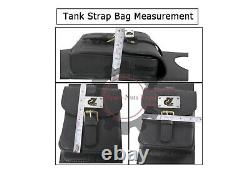 Black Leather Saddle Bag Tank Strap bag Fit For Royal Enfield Classic & Bullet