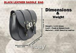 Black Leather Saddle Bag Tank Strap bag Fit For Royal Enfield Classic & Bullet