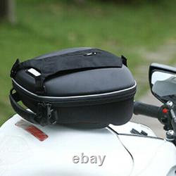 Black Motorcycle Quick Release Buckle Fuel Tank Bag Hard Shell Shoulder Backpack