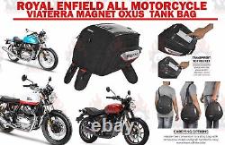 Black Viaterra Oxus Magnet Tank Bag 13L Fit For Royal Enfield All Motorcycle