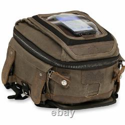 Burly Brand Tail/Tank Bag & Map Pocket Dark Oak Brown Motorcycle Travel Bag