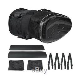 Carbon Fiber Look Motorcycle Saddle Bags Luggage Pannier Helmet Tank Bag withCover