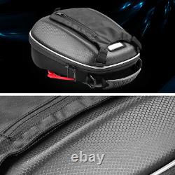 Carbon Fiber Motorcycle Buckle Fuel Tank Bag Hard Shell Riding Storage with Cover