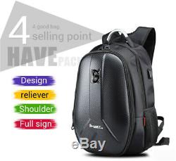 Carbon Fiber Style Motorcycle Backpack Helmet Tank Bag Luggage Large Capacity &