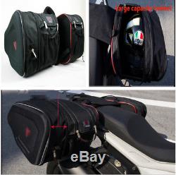 Durable Motorcycle Saddle Bags Luggage Pannier Helmet Tank Storage withRain Cover