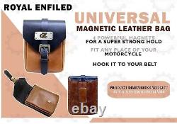 Genuine Leather Magnetic Universal Tank Bag Fit for Royal Enfield Motorcycle