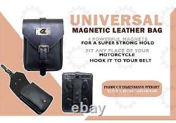 Genuine Leather Universal Magnetic Tank Bag Fit for Royal Enfield Motorcycle