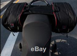 Large Capacity Motorcycle Saddle Bags Luggage Pannier Helmet Tank Bag+Rain Cover