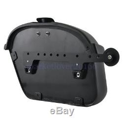 Motorcycle ABS L&R Side Boxs Luggage Tank Hard Case Saddle Bag Cruiser Universal