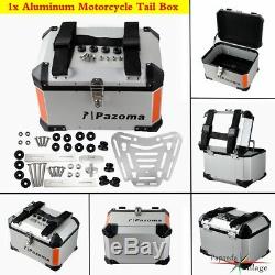 Motorcycle Aluminum Rear Tail Box Luggage Trunk Top Case Touring Scooter Cruiser