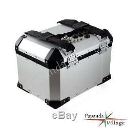 Motorcycle Aluminum Rear Tail Box Luggage Trunk Top Case Touring Scooter Cruiser