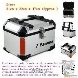 Motorcycle Aluminum Top Case Storage Tail Box Holder Pannier Bag Luggage Trunk