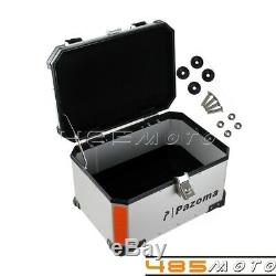 Motorcycle Aluminum Top Case Storage Tail Box Holder Pannier Bag Luggage Trunk