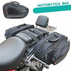 Motorcycle Bike Saddle Bag Luggage Helmet Tank Bags +Rain Cover Polyester Oxford
