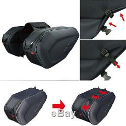 Motorcycle Oil Tank Saddle Bag Bike Side Storage Black Pack Luggage Back Seat