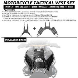 Motorcycle Saddle Bag Tank Base Portable Tactical Vest Set For Universal Motor