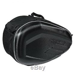 Motorcycle Saddle Bags Helmet Tank Bag WithBands Rain Cover Carbon Fiber Surface