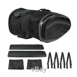 Motorcycle Saddle Bags Helmet Tank Bag WithBands Rain Cover Carbon Fiber Surface &
