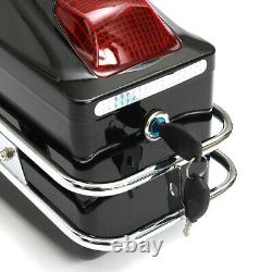 Motorcycle Side Pannier Box Luggage Tank Tail Case Saddle Bags Rack black