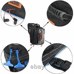 Motorcycle Tank Bag Gas, Oil Fuel Tank Saddle Bag with Strong Strap Mount