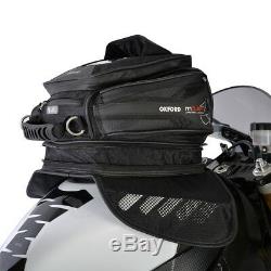 Oxford M15 15 Liter Motorcycle Expandable Magnetic Luggage Tank Bag Black OL221