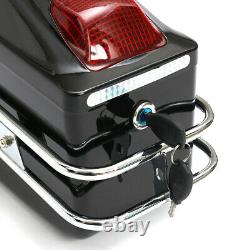 Pair Motorcycle Side Pannier Box Luggage Tank Tail Case Saddle Bags Rack