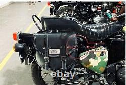Royal Enfield Black Leather Saddle Bag with Tank bag Combo For Classic & Bullet