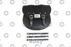 Royal Enfield Black Leather Saddle bag with Tank Strap bag For Classic & Bullet