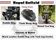 Royal Enfield Classic & Bullet Black Leather Saddle Bag With Tank Bag Combo