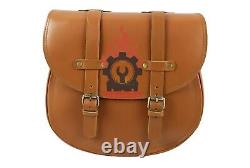Royal Enfield Classic' & Bullet Tan Leather Saddle Bag with Tank Strap bag