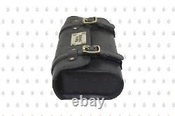 Royal Enfield Meteor 350 Leather Black Tank Strap Bag with Round Tool bag