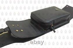 Royal Enfield Meteor 350 Leather Black Tank Strap Bag with Round Tool bag
