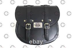 Royal Enfield New Classic 350 REBORN Black Leather Saddle Bag & Tank Strap bag