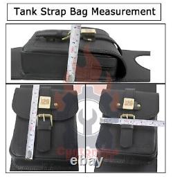 Royal Enfield New Classic 350 REBORN Black Leather Saddle Bag & Tank Strap bag