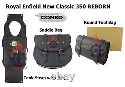 Royal Enfield New Classic 350 REBORN Leather Saddle Bag with Tank bag Combo