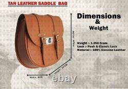 Tan Leather Saddle Bag &Tank Strap bag Fit For Royal Enfield Classic & Bullet