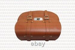 Tan Leather Saddle Bag &Tank Strap bag Fit For Royal Enfield Classic & Bullet