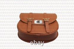 Tan Leather Saddle Bag &Tank Strap bag Fit For Royal Enfield Classic & Bullet